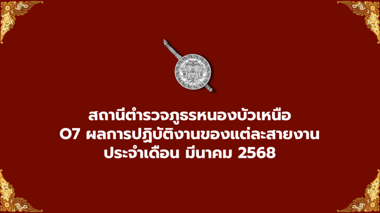 ผลการปฏิบัติงานของแต่ละสายงาน เดือน มีนาคม 2568